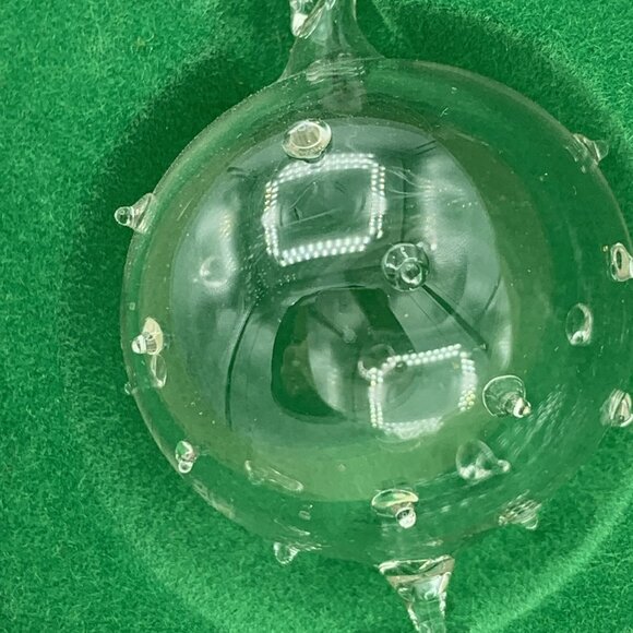 Vintage Blown Glass Christmas Ornament with Frosted Bow – Tomorrows Treasures - Picture 3 of 8